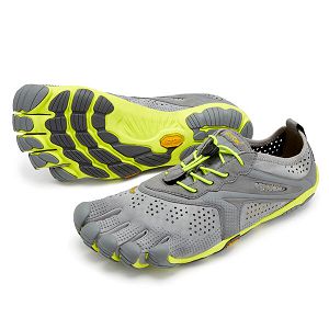 Vibram V-Run Grey/Yellow Mens Running Shoes | India-782491